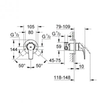 Комплект для гигиенического душа Grohe BauCurve 124899