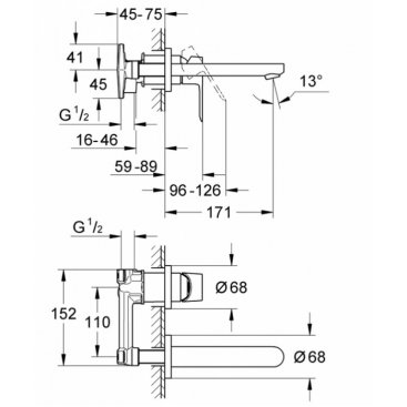 Смеситель для раковины Grohe BauEdge 20474000