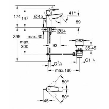 Смеситель для раковины Grohe BauEdge 23328001