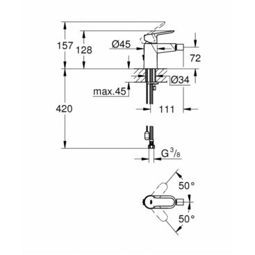 Смеситель для биде Grohe BauEdge 23332000