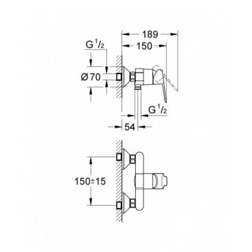 Смеситель для душа Grohe BauEdge 23333000