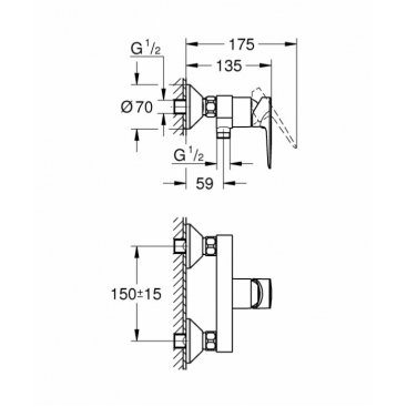 Смеситель для душа Grohe BauEdge 23635001