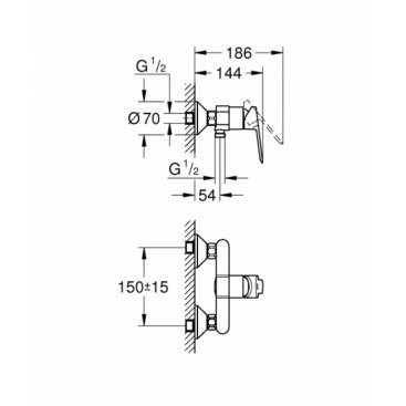 Смеситель для душа Grohe BauEdge 23636000