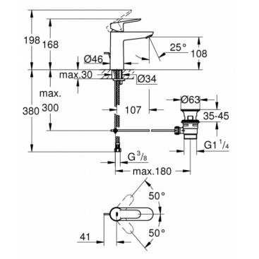 Смеситель для раковины Grohe BauEdge 23758000