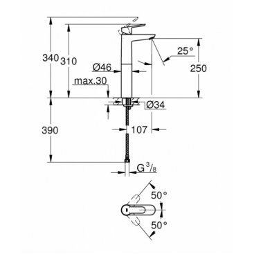 Смеситель для раковины Grohe BauEdge 23761000