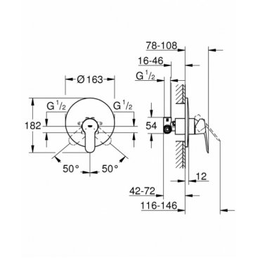 Смеситель для душа Grohe BauEdge 29078000