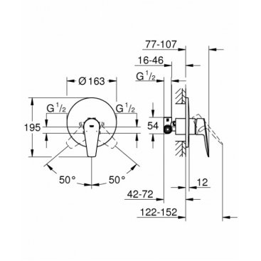 Смеситель для душа Grohe BauEdge 19463001