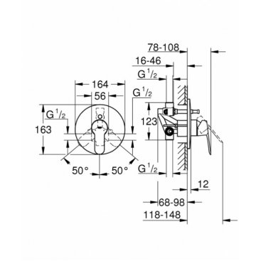 Смеситель для ванны Grohe BauEdge 29079000