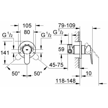 Комплект для гигиенического душа Grohe BauEdge 124897