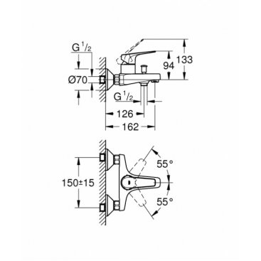 Смеситель для ванны Grohe BauFlow 23601000