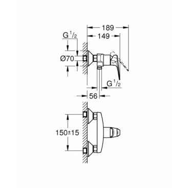 Смеситель для душа Grohe BauFlow 23632000