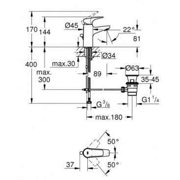 Смеситель для раковины Grohe BauFlow 23751000