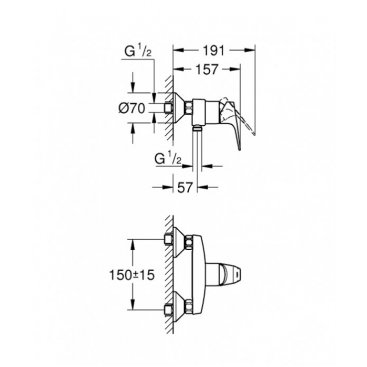 Смеситель для душа Grohe BauFlow 23755000