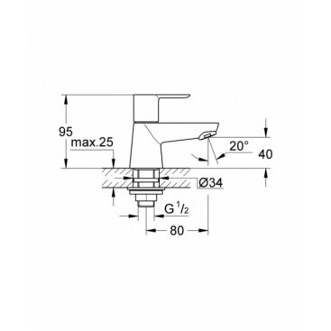 Кран для раковины Grohe BauLoop 20422000