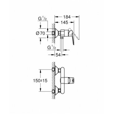 Смеситель для душа Grohe BauLoop 23634000