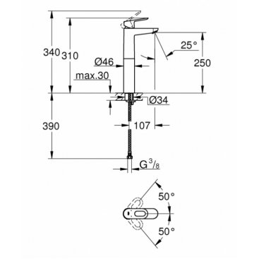 Смеситель для раковины Grohe BauLoop 23764000