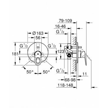 Смеситель для ванны Grohe BauLoop 29081000