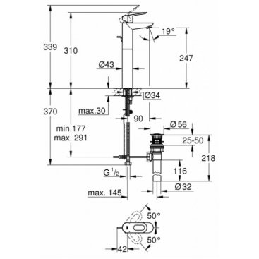 Смеситель для раковины Grohe BauLoop 32856000