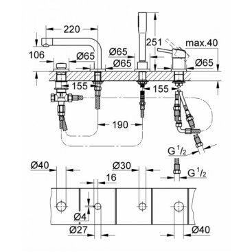 Смеситель на борт ванны Grohe Concetto New 19576002