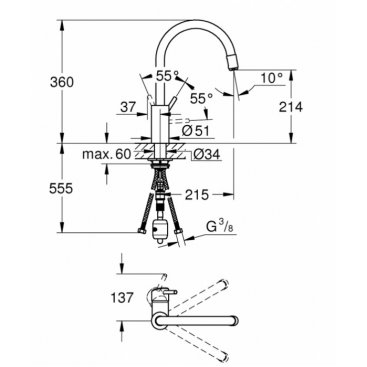 Смеситель для кухни Grohe Concetto New 32663DC3