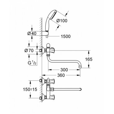 Смеситель для ванны Grohe Costa L 2679010A