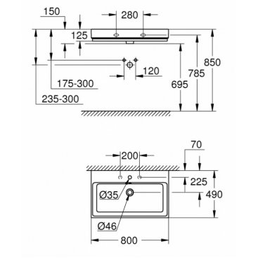 Раковина Grohe Cube Ceramic 3946900H