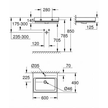 Раковина Grohe Cube Ceramic 3947300H