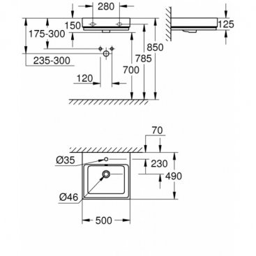 Раковина Grohe Cube Ceramic 3947400H