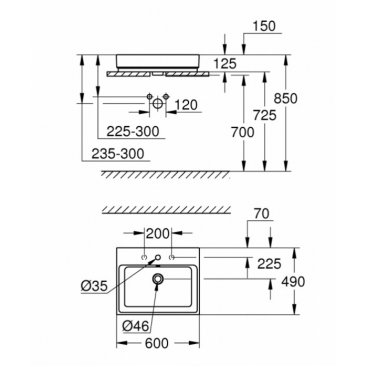 Раковина Grohe Cube Ceramic 3947700H