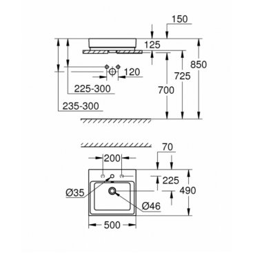 Раковина Grohe Cube Ceramic 3947800H