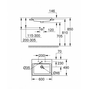 Раковина Grohe Cube Ceramic 3947900H