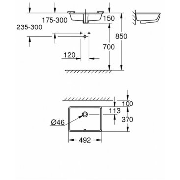 Раковина Grohe Cube Ceramic 3948000H