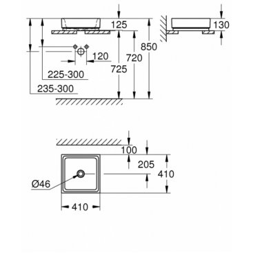 Раковина Grohe Cube Ceramic 3948200H