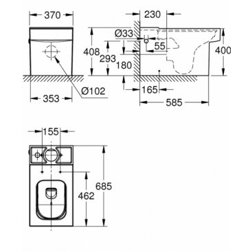 Унитаз-компакт Grohe Cube Ceramic 3948400H+39490000