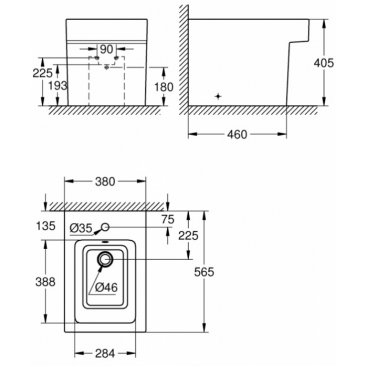 Биде напольное Grohe Cube Ceramic 3948700H