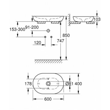 Раковина Grohe Essence Ceramic 3960800H