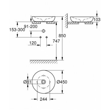 Раковина Grohe Essence Ceramic 3960900H