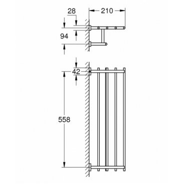 Полка для полотенец Grohe Essentials Cube New