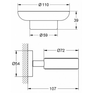 Мыльница Grohe Essentials New 40369AL1+40368001