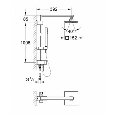 Душевая стойка Grohe Euphoria Cube System 150 27696000