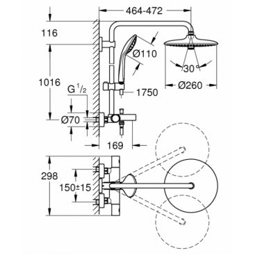 Душевая стойка Grohe Euphoria System 260 26114001