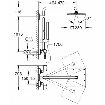 Душевая стойка Grohe Cube XXL System 230 26187000