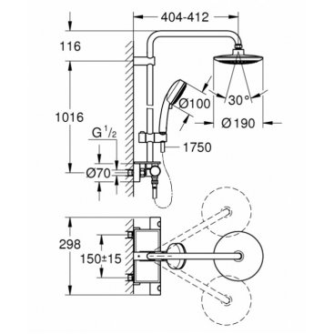 Душевая стойка Grohe Euphoria System 190 26249000