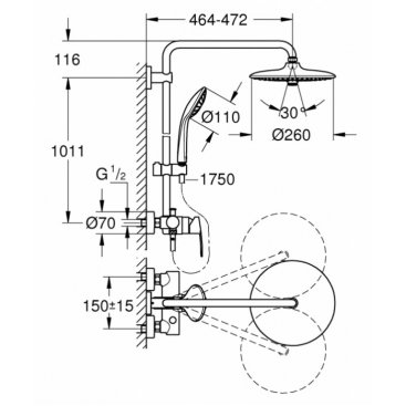 Душевая стойка Grohe Euphoria System 260 27473001