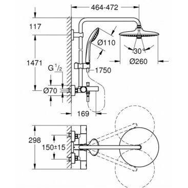 Душевая стойка Grohe Euphoria System 260 27475001