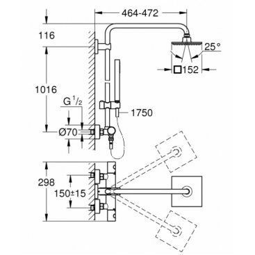 Душевая стойка Grohe Cube System 150 27932000