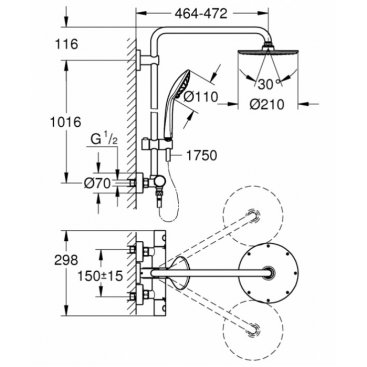 Душевая стойка Grohe Euphoria System 210 27964000