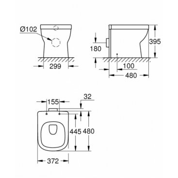 Унитаз приставной Grohe Euro Ceramic 39329000