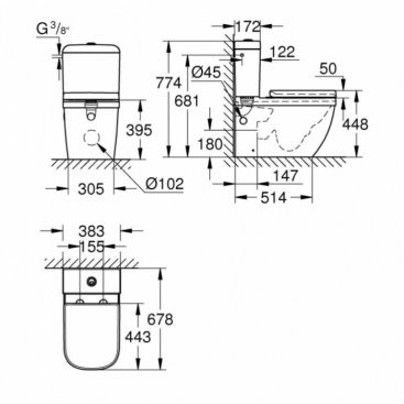 Унитаз-компакт Grohe Euro Ceramic 39462000