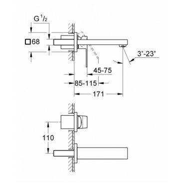 Смеситель для раковины Grohe Eurocube 19895000